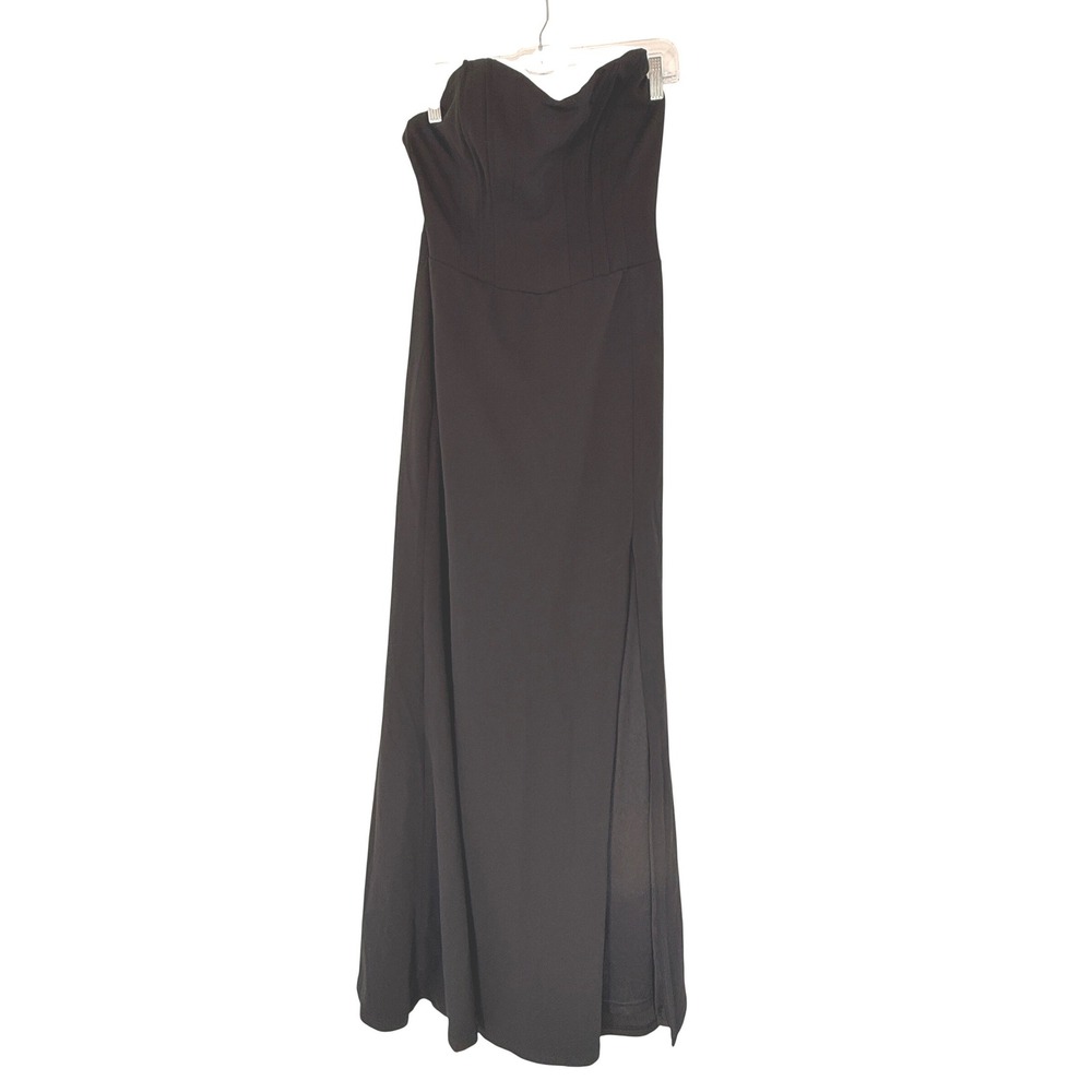 Lulus Passionate Admiration Black Strapless Bustier Maxi Dress Formal Event XL